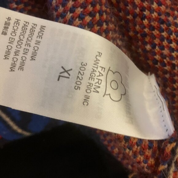Farm Rio Ainika Tapestry Blue/Red Sweater in XL - Picture 6 of 8